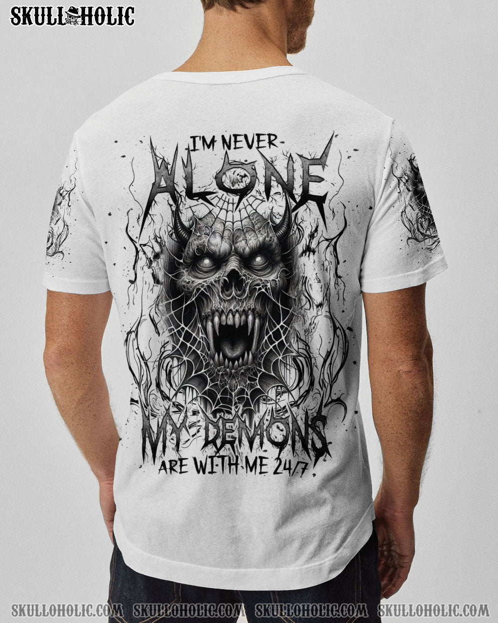 BLISSCORNERS I'M NEVER ALONE MY DEMONS ARE WITH ME 24/7 ALL OVER PRINT
