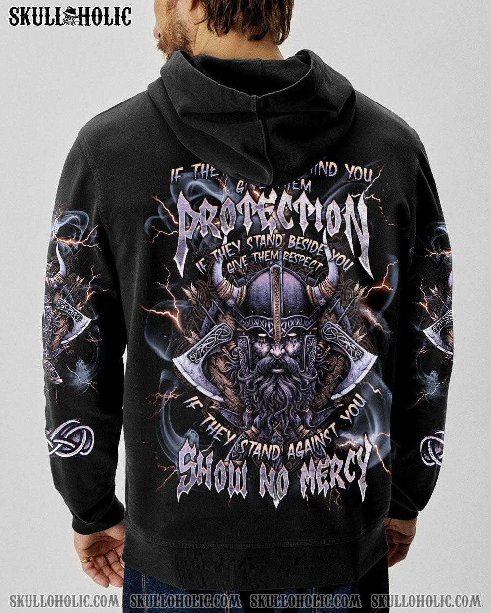 BLISSCORNERS SHOW NO MERCY VIKING SKULL ALL OVER PRINT