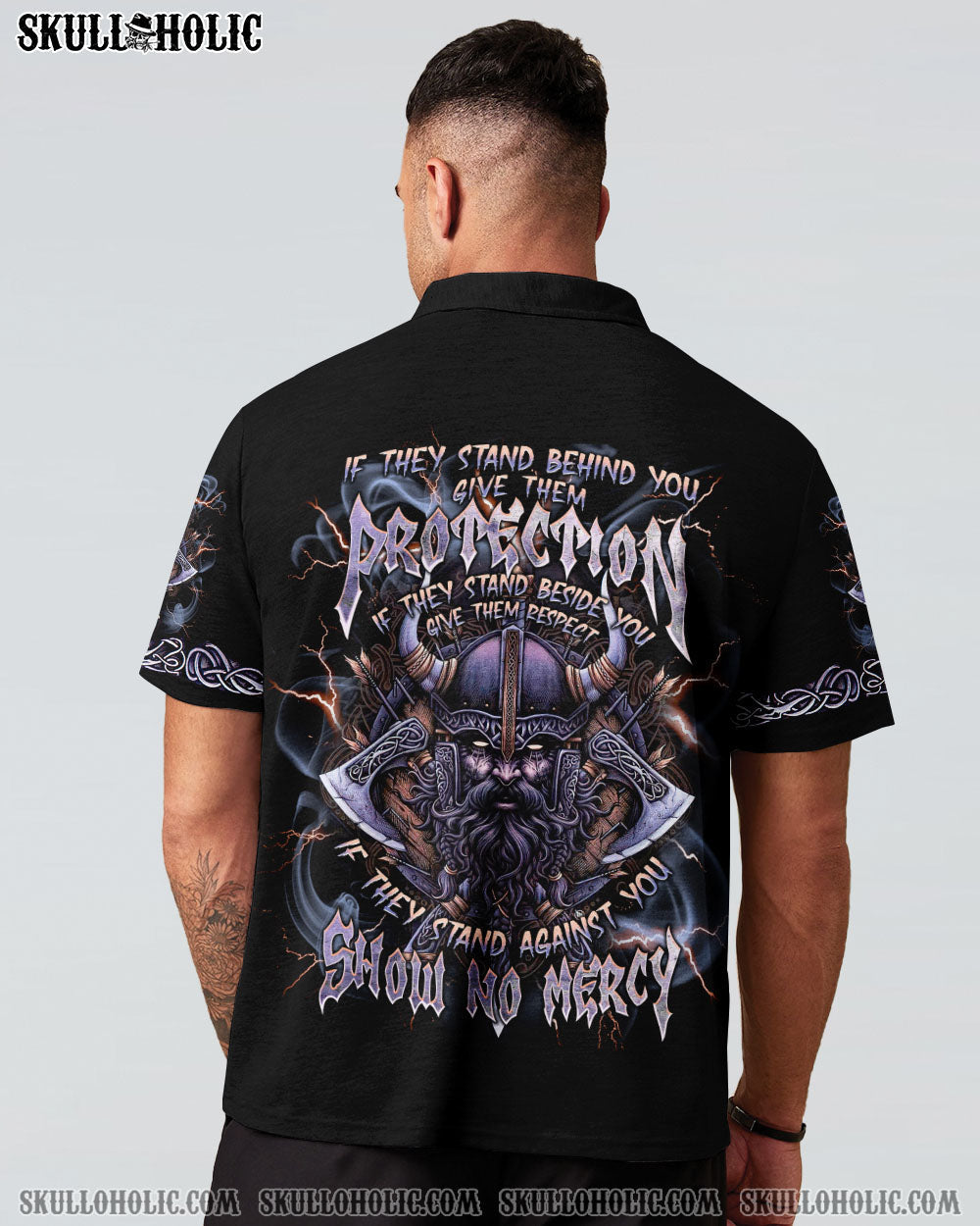 BLISSCORNERS SHOW NO MERCY VIKING SKULL ALL OVER PRINT