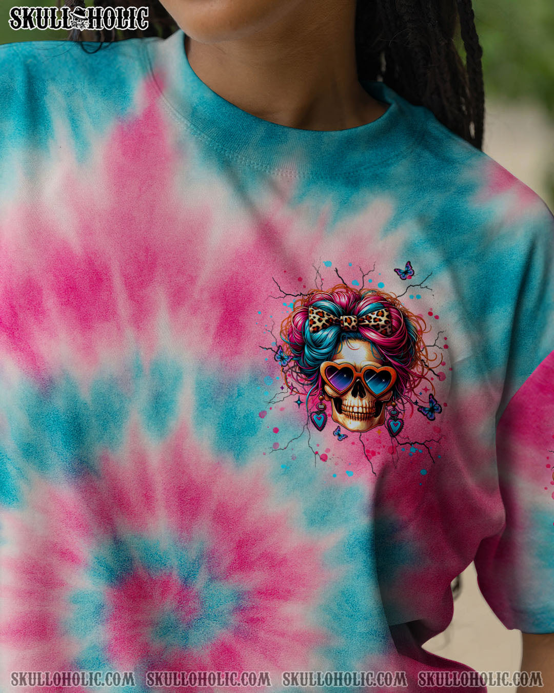 BLISSCORNERS I AM A NICE PERSON SKULL TIE DYE ALL OVER PRINT