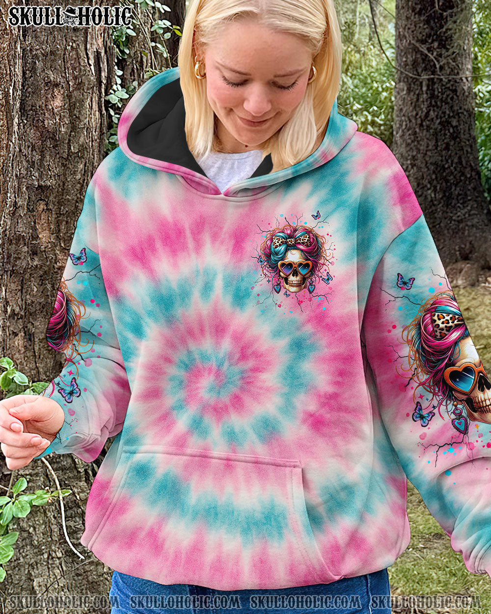 BLISSCORNERS I AM A NICE PERSON SKULL TIE DYE ALL OVER PRINT