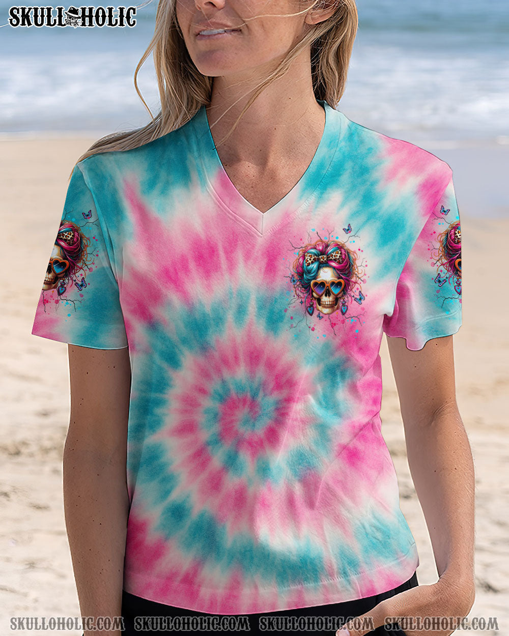 BLISSCORNERS I AM A NICE PERSON SKULL TIE DYE ALL OVER PRINT