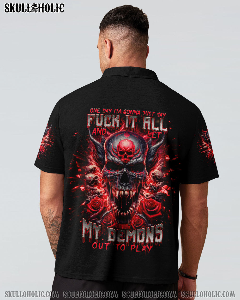 BLISSCORNERS ONE DAY I'M GONNA JUST SAY DEMON SKULL ALL OVER PRINT