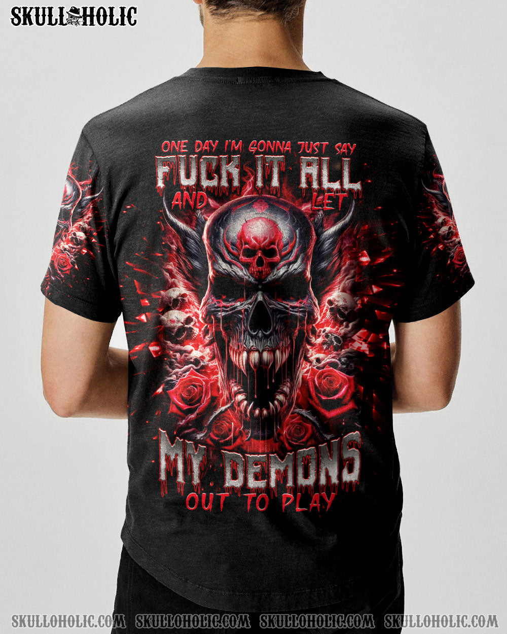 BLISSCORNERS ONE DAY I'M GONNA JUST SAY DEMON SKULL ALL OVER PRINT