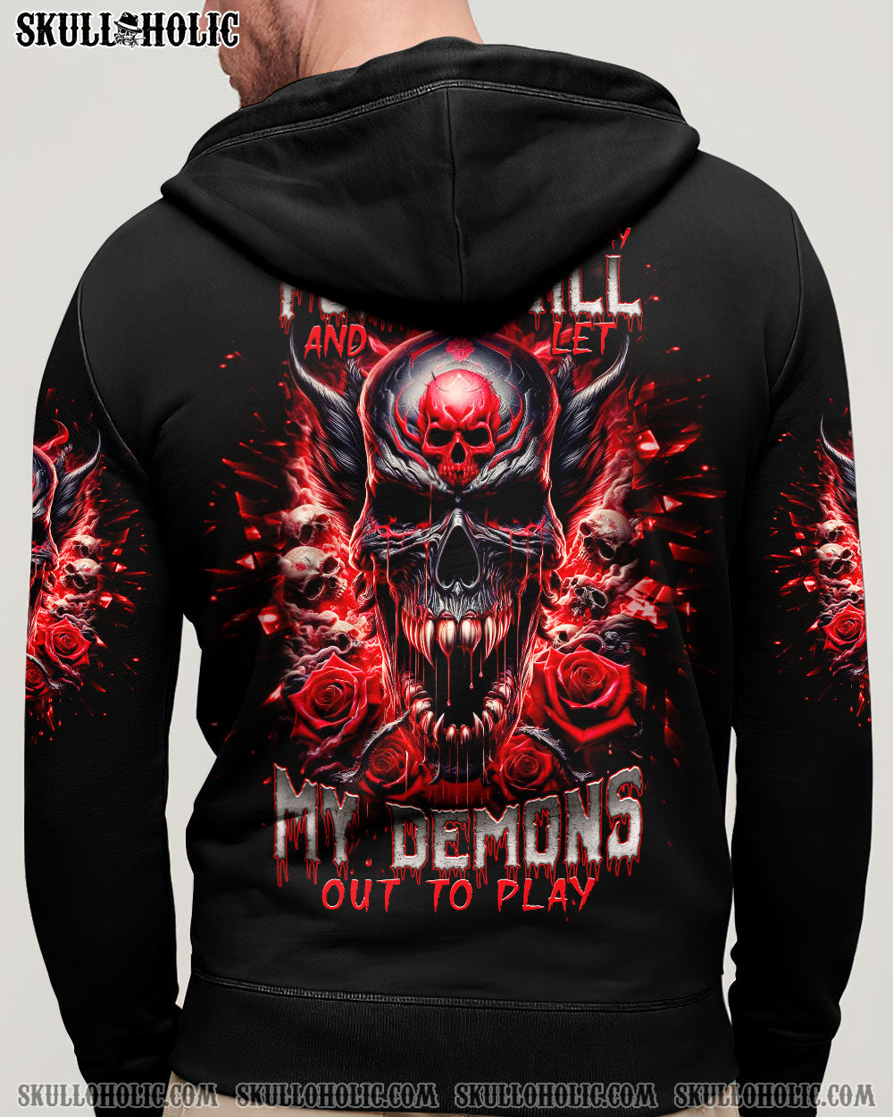 BLISSCORNERS ONE DAY I'M GONNA JUST SAY DEMON SKULL ALL OVER PRINT