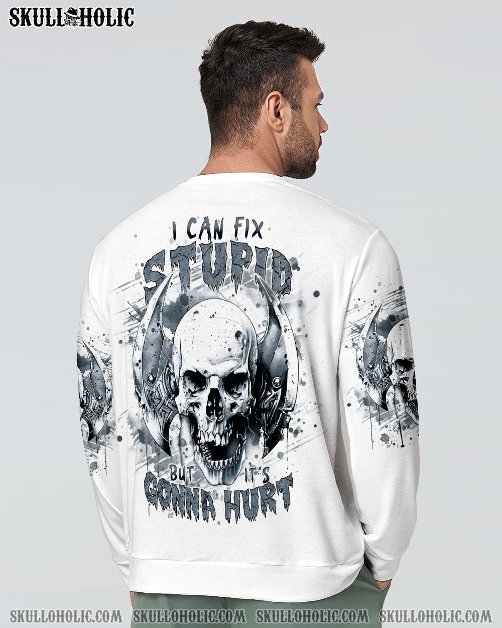 BLISSCORNERS I CAN FIX STUPID BUT IT'S GONNA HURT SKULL ALL OVER PRINT