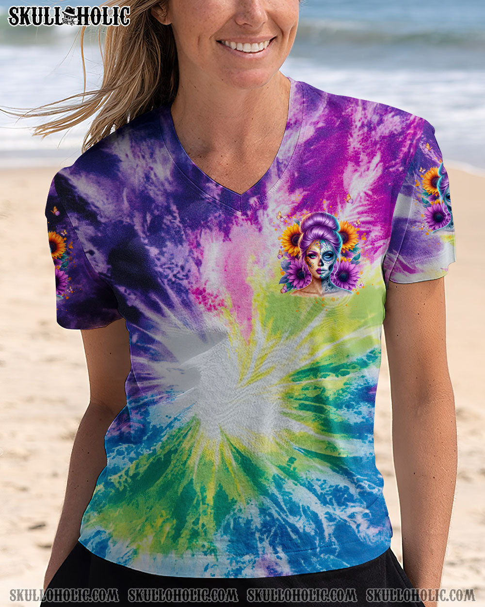 BLISSCORNERS SHE IS SUNSHINE SKULL LADY ALL OVER PRINT