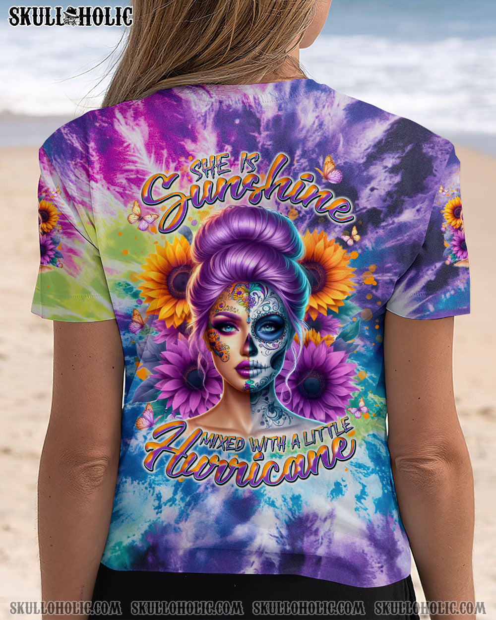 BLISSCORNERS SHE IS SUNSHINE SKULL LADY ALL OVER PRINT