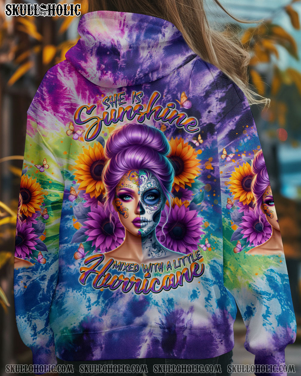 BLISSCORNERS SHE IS SUNSHINE SKULL LADY ALL OVER PRINT