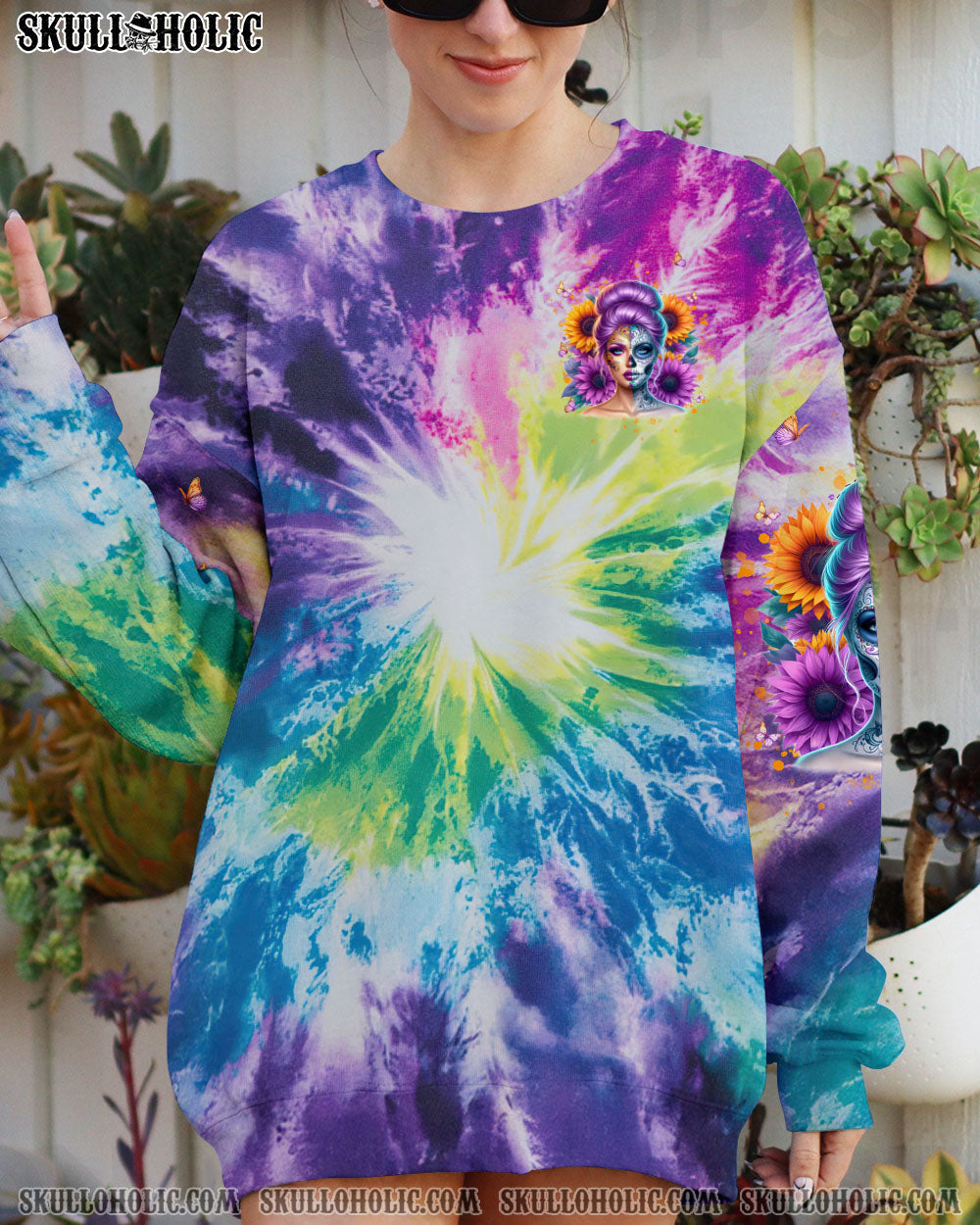 BLISSCORNERS SHE IS SUNSHINE SKULL LADY ALL OVER PRINT