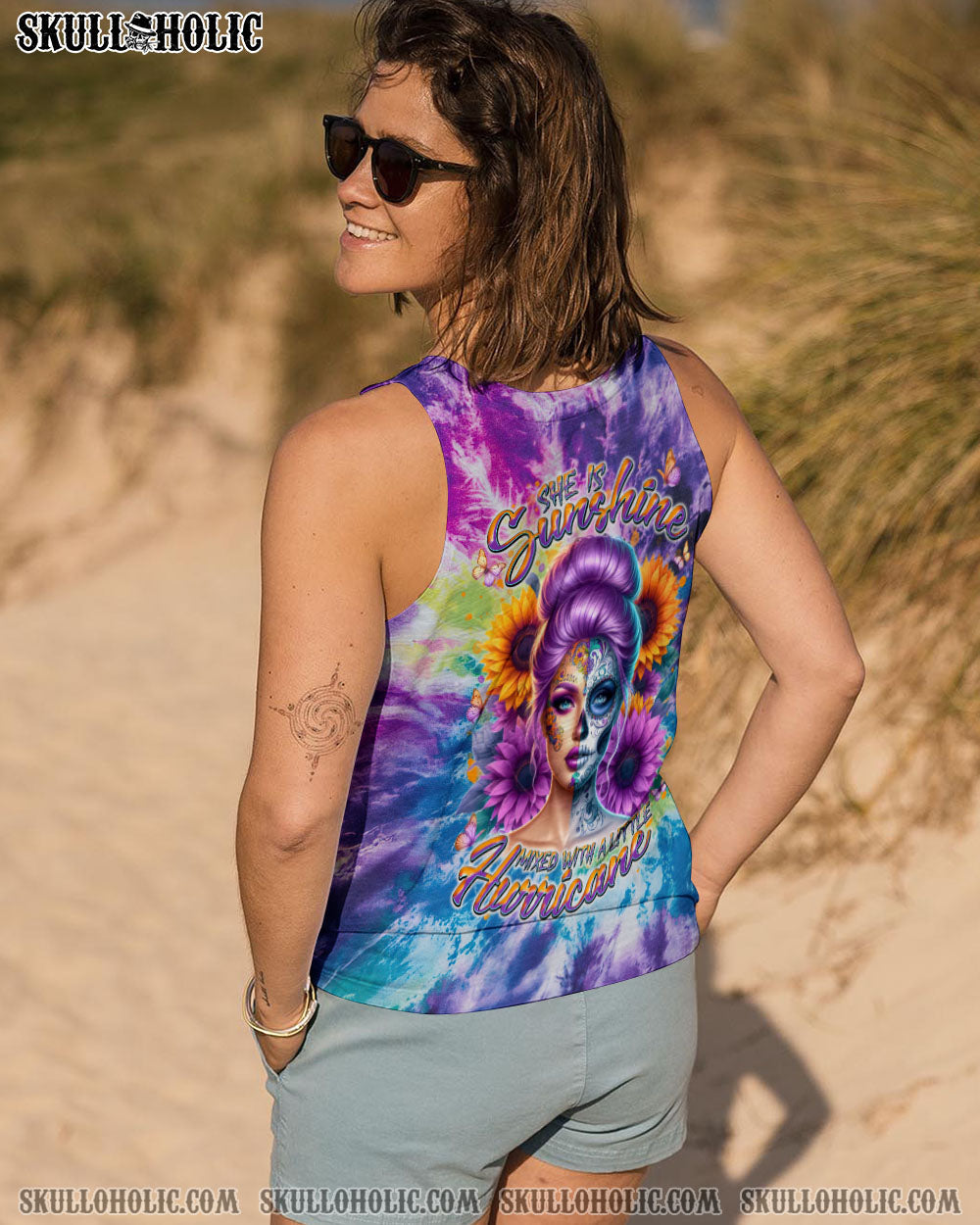 BLISSCORNERS SHE IS SUNSHINE SKULL LADY ALL OVER PRINT