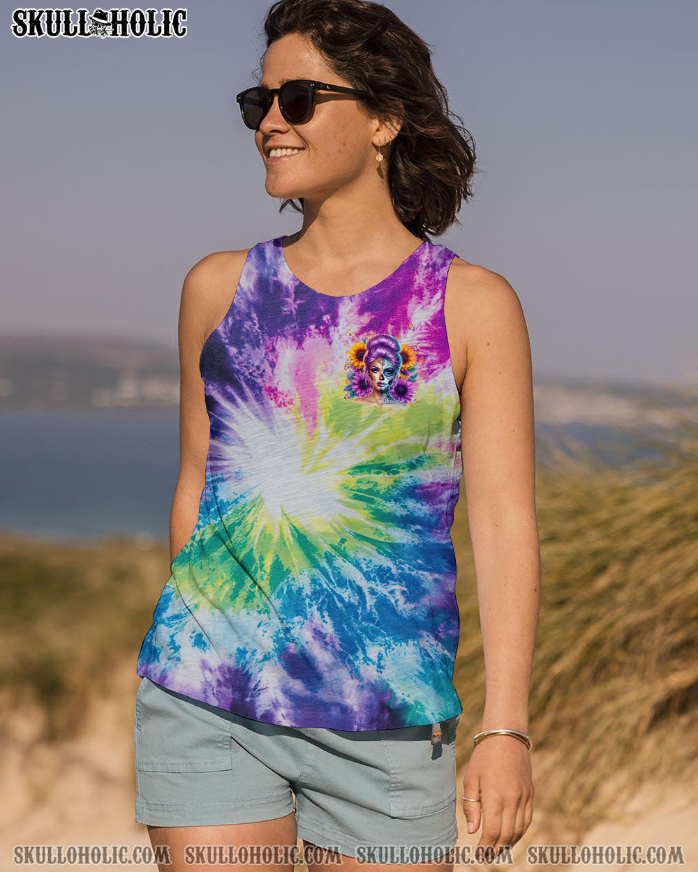 BLISSCORNERS SHE IS SUNSHINE SKULL LADY ALL OVER PRINT