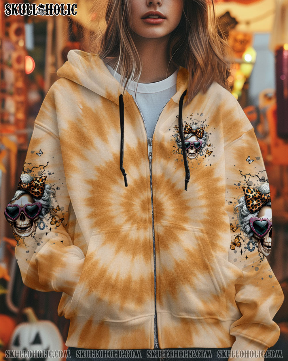 BLISSCORNERS ASSUMING I'M JUST AN OLD LADY SKULL TIE DYE ALL OVER PRINT