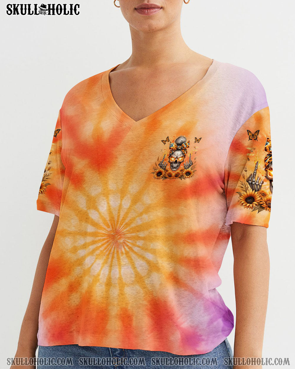 BLISSCORNERS MY GIVE A F IS BROKEN MESSY BUN SKULL ALL OVER PRINT