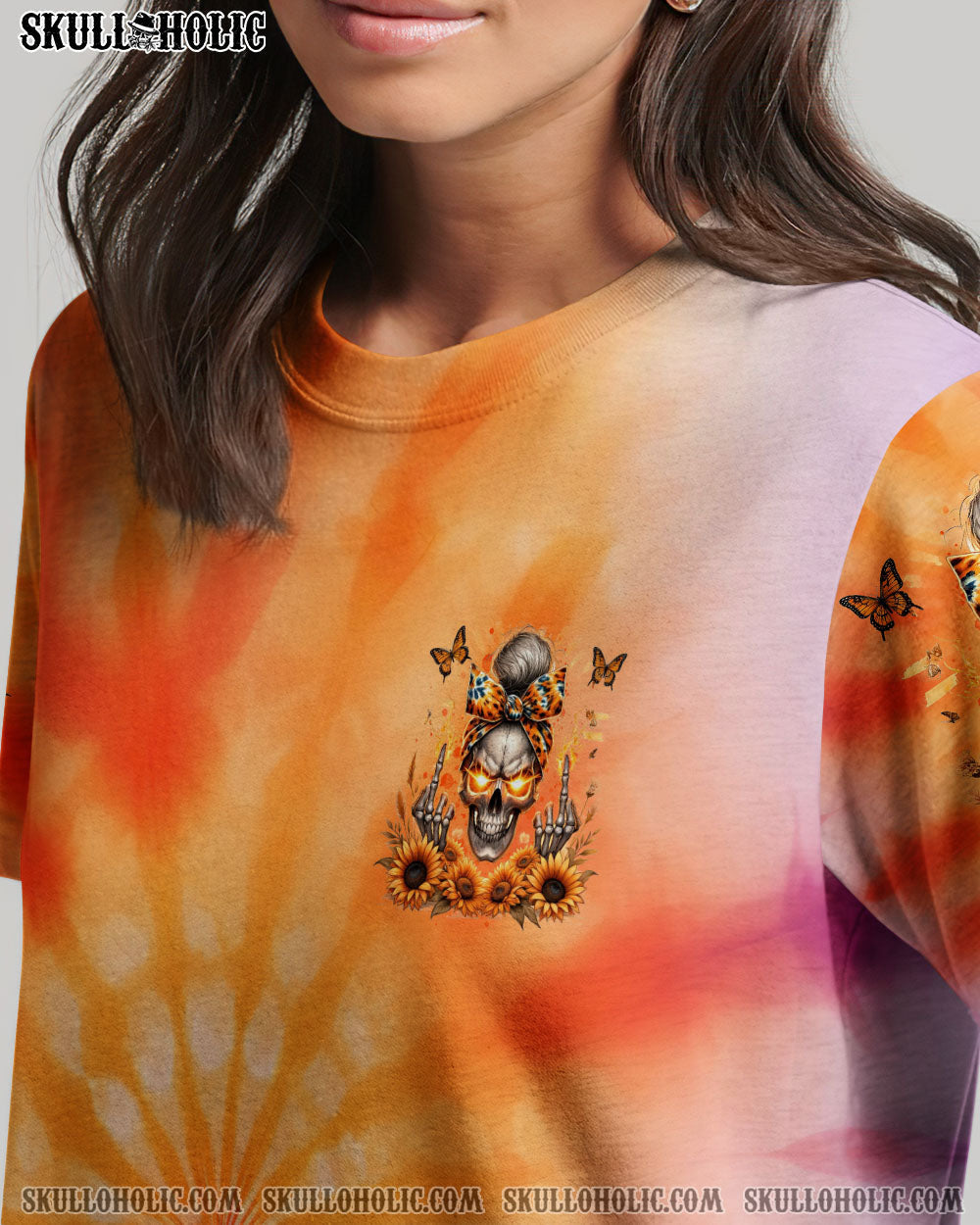 BLISSCORNERS MY GIVE A F IS BROKEN MESSY BUN SKULL ALL OVER PRINT