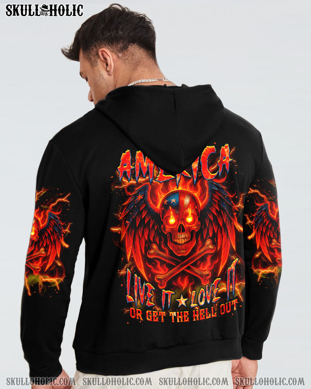 BLISSCORNERS AMERICA LIVE IT LOVE IT OR GET THE HELL OUT ALL OVER PRINT