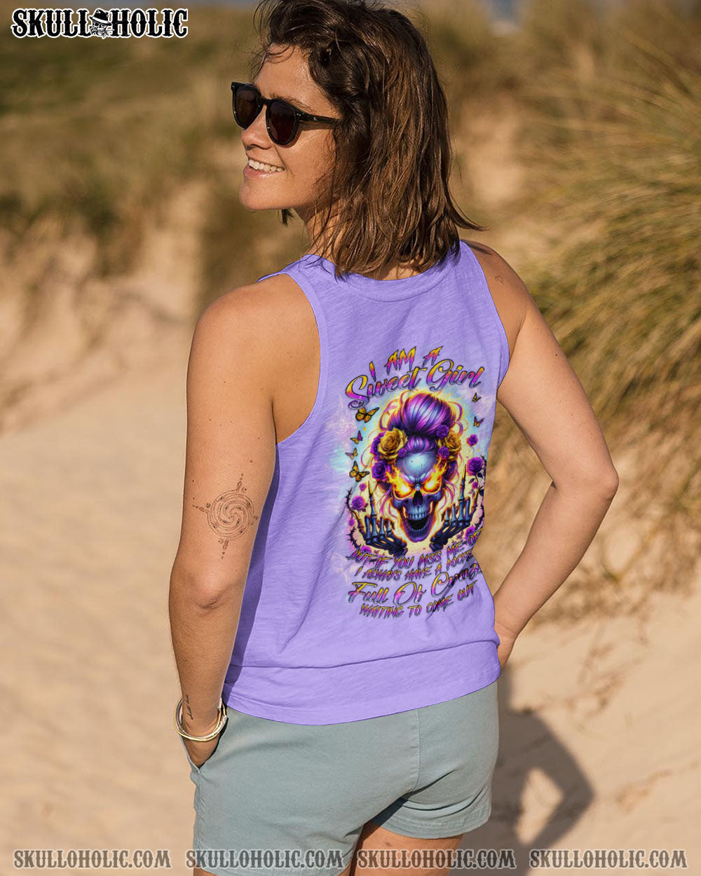 BLISSCORNERS WHO IS GOING TO STOP ME MESSY BUN SKULL TIE DYE ALL OVER PRINT
