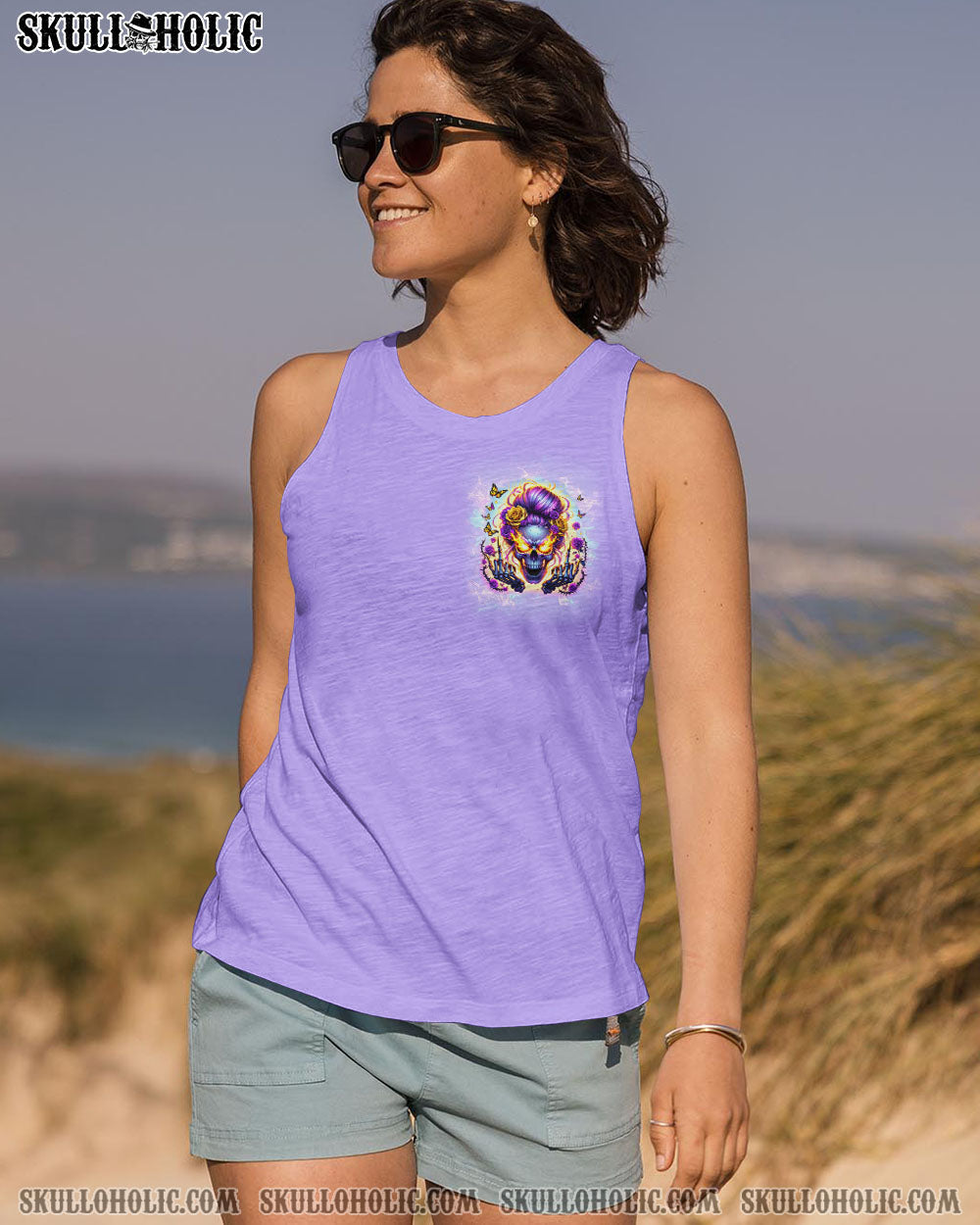 BLISSCORNERS WHO IS GOING TO STOP ME MESSY BUN SKULL TIE DYE ALL OVER PRINT