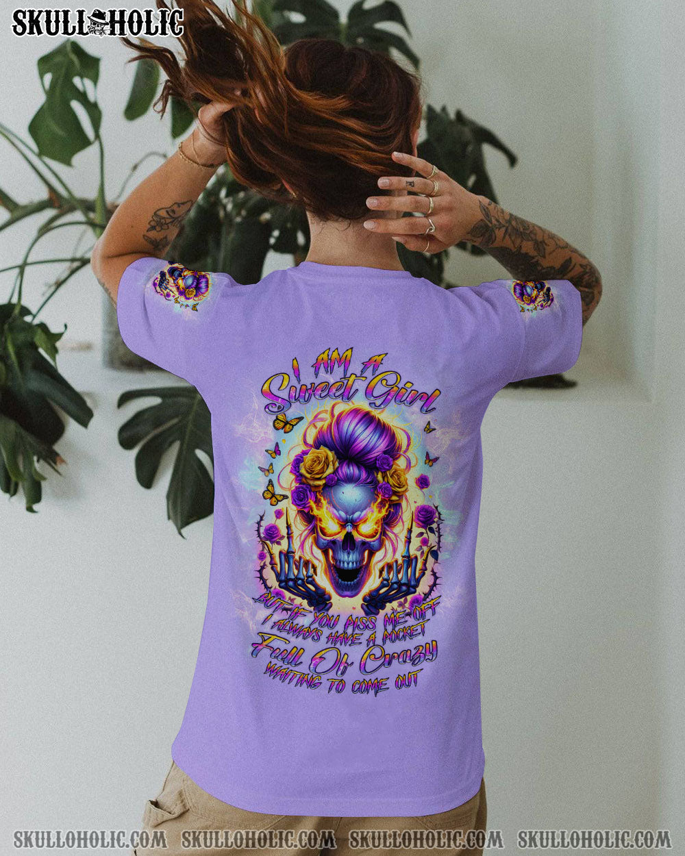 BLISSCORNERS WHO IS GOING TO STOP ME MESSY BUN SKULL TIE DYE ALL OVER PRINT