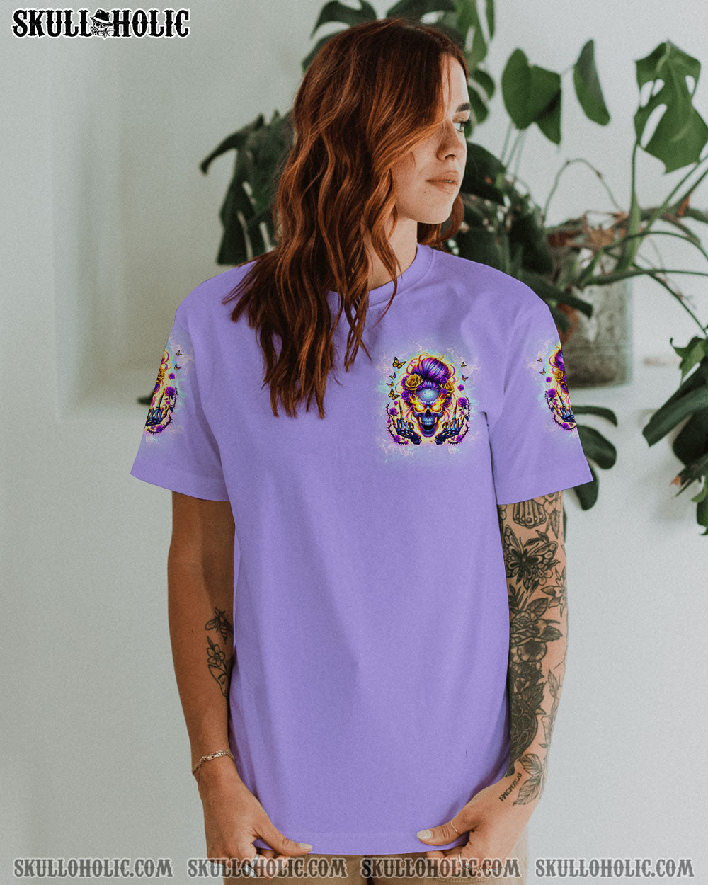 BLISSCORNERS WHO IS GOING TO STOP ME MESSY BUN SKULL TIE DYE ALL OVER PRINT