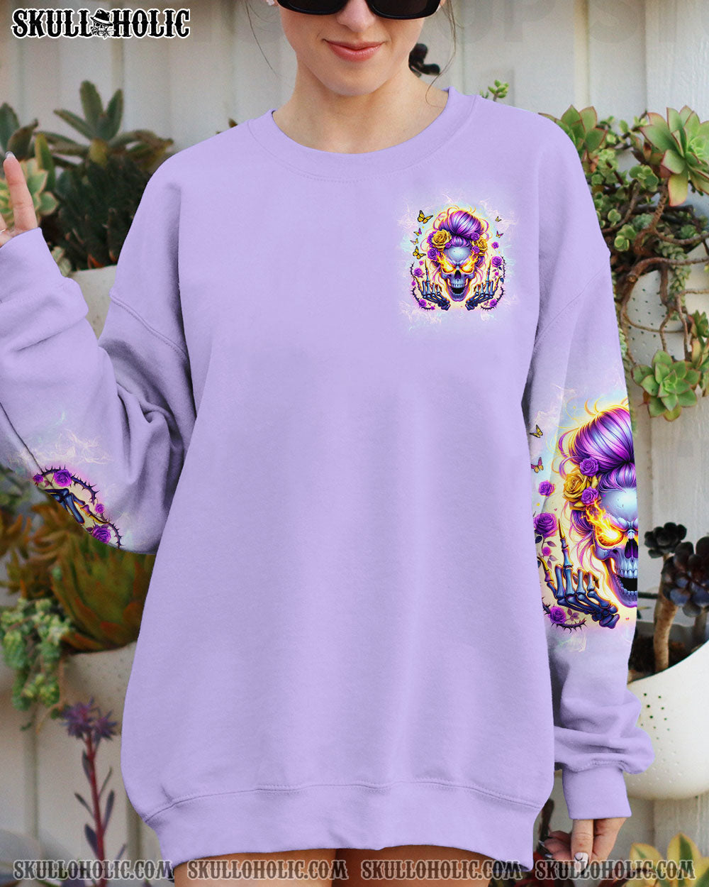 BLISSCORNERS WHO IS GOING TO STOP ME MESSY BUN SKULL TIE DYE ALL OVER PRINT