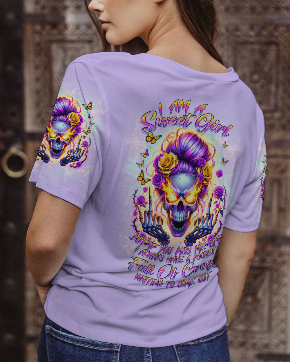 BLISSCORNERS WHO IS GOING TO STOP ME MESSY BUN SKULL TIE DYE ALL OVER PRINT