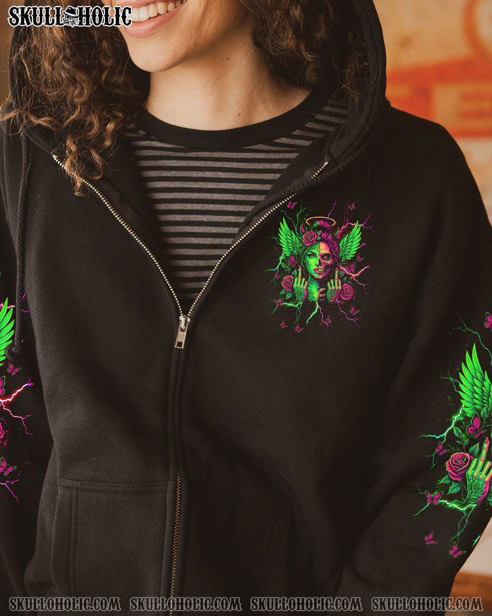 BLISSCORNERS HOW HEARTLESS I CAN BE SKULL HALF LADY ALL OVER PRINT