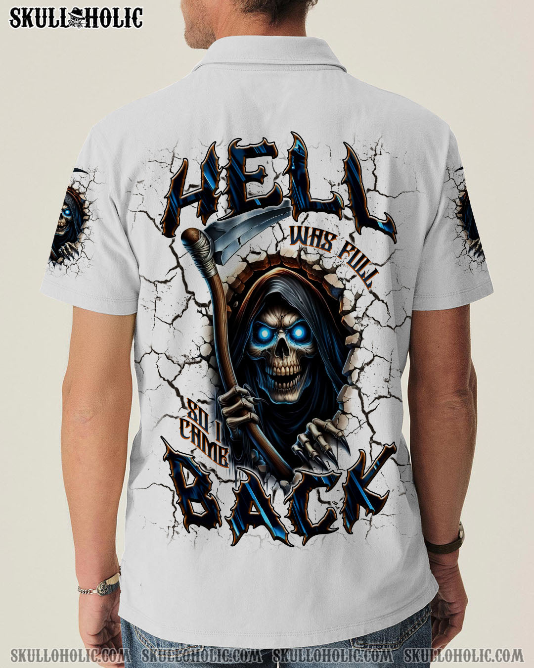 BLISSCORNERS HELL WAS FULL SO I CAME BACK REAPER SKULL ALL OVER PRINT