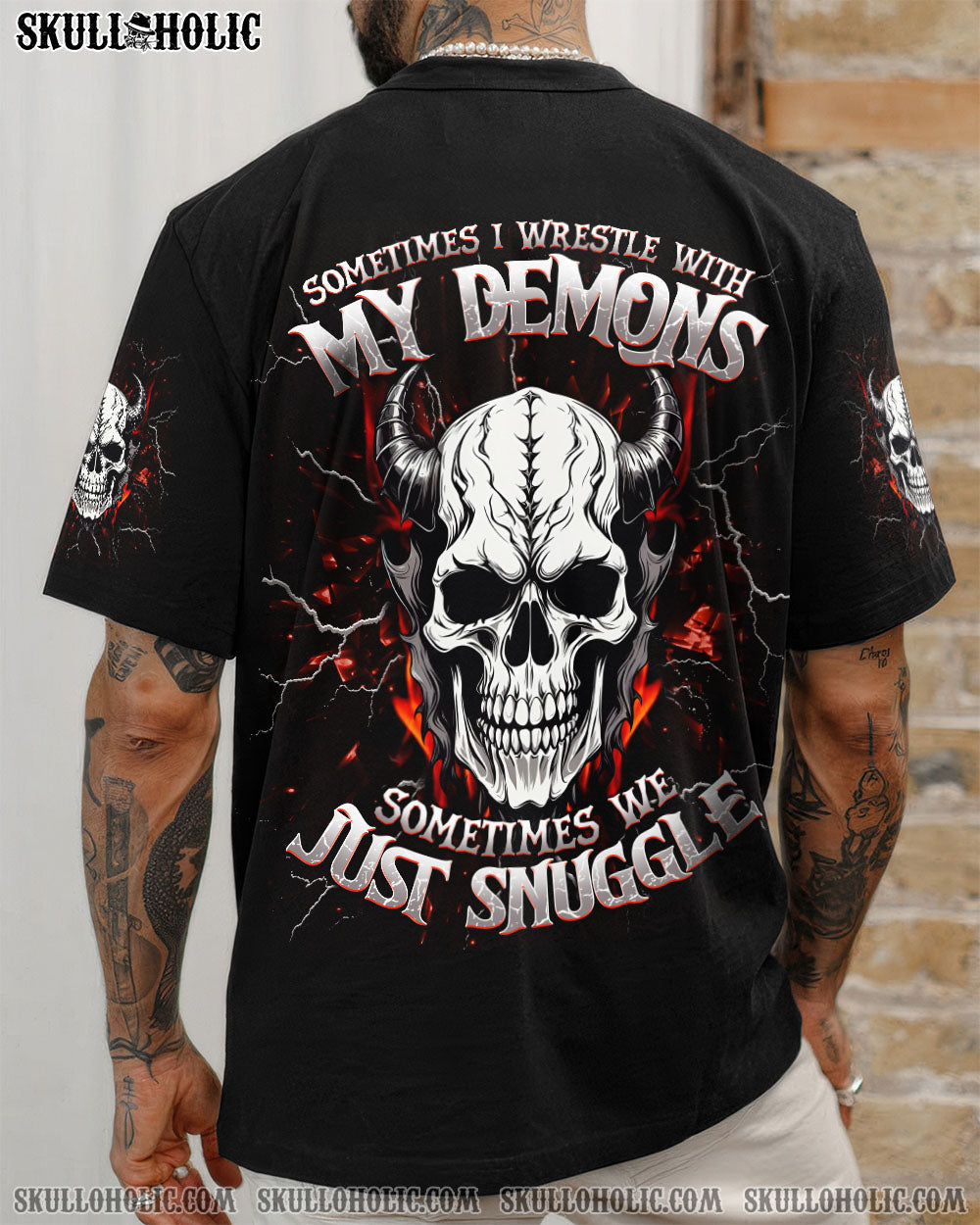 BLISSCORNERS SOMETIMES I WRESTLE WITH MY DEMONS ALL OVER PRINT
