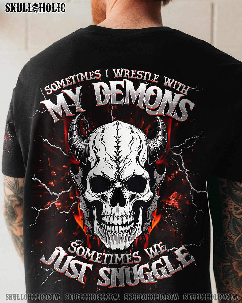 BLISSCORNERS SOMETIMES I WRESTLE WITH MY DEMONS ALL OVER PRINT