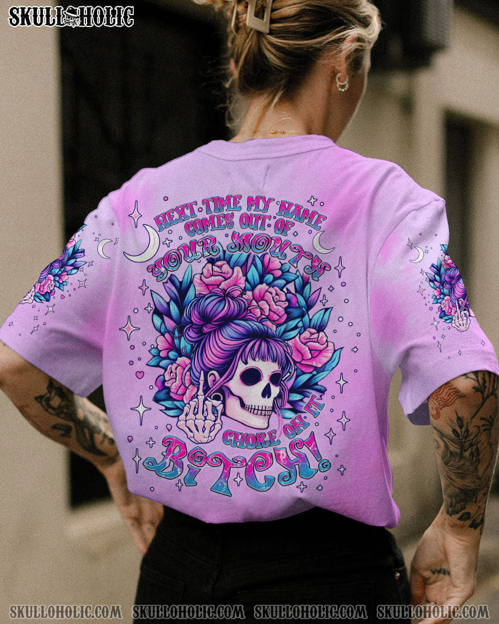 BLISSCORNERS THE GOOD GIRL IN ME MESSY BUN ALL OVER PRINT