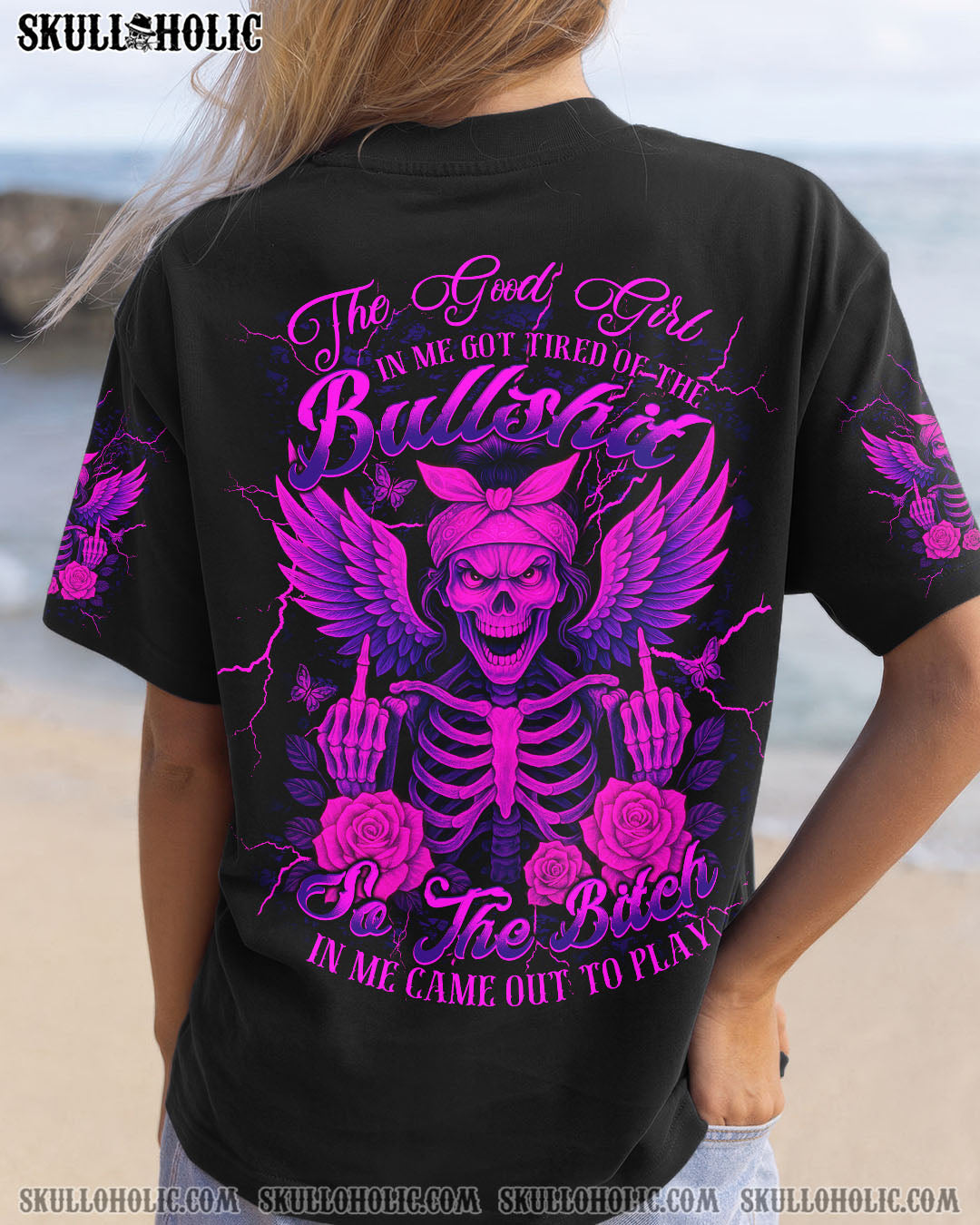 BLISSCORNERS THE GOOD GIRL IN ME MESSY BUN TIE DYE ALL OVER PRINT