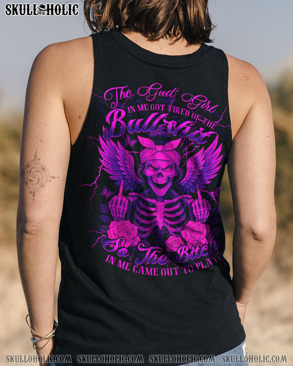 BLISSCORNERS THE GOOD GIRL IN ME MESSY BUN TIE DYE ALL OVER PRINT