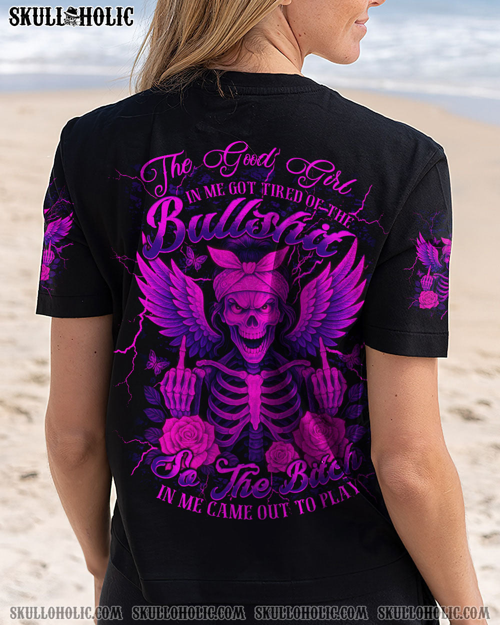 BLISSCORNERS THE GOOD GIRL IN ME MESSY BUN TIE DYE ALL OVER PRINT