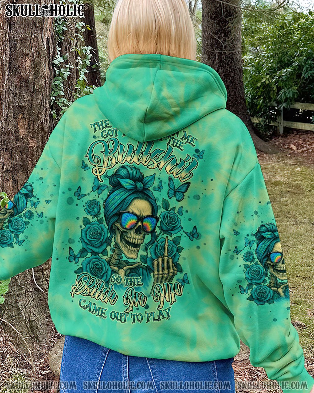 BLISSCORNERS THE GOOD GIRL IN ME MESSY BUN ALL OVER PRINT
