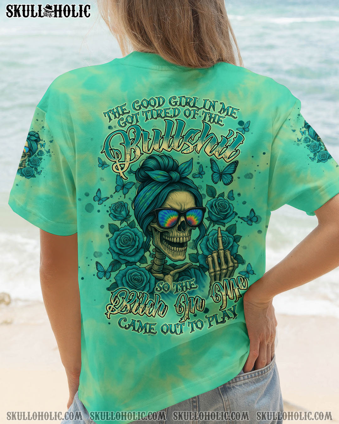 BLISSCORNERS THE GOOD GIRL IN ME MESSY BUN ALL OVER PRINT