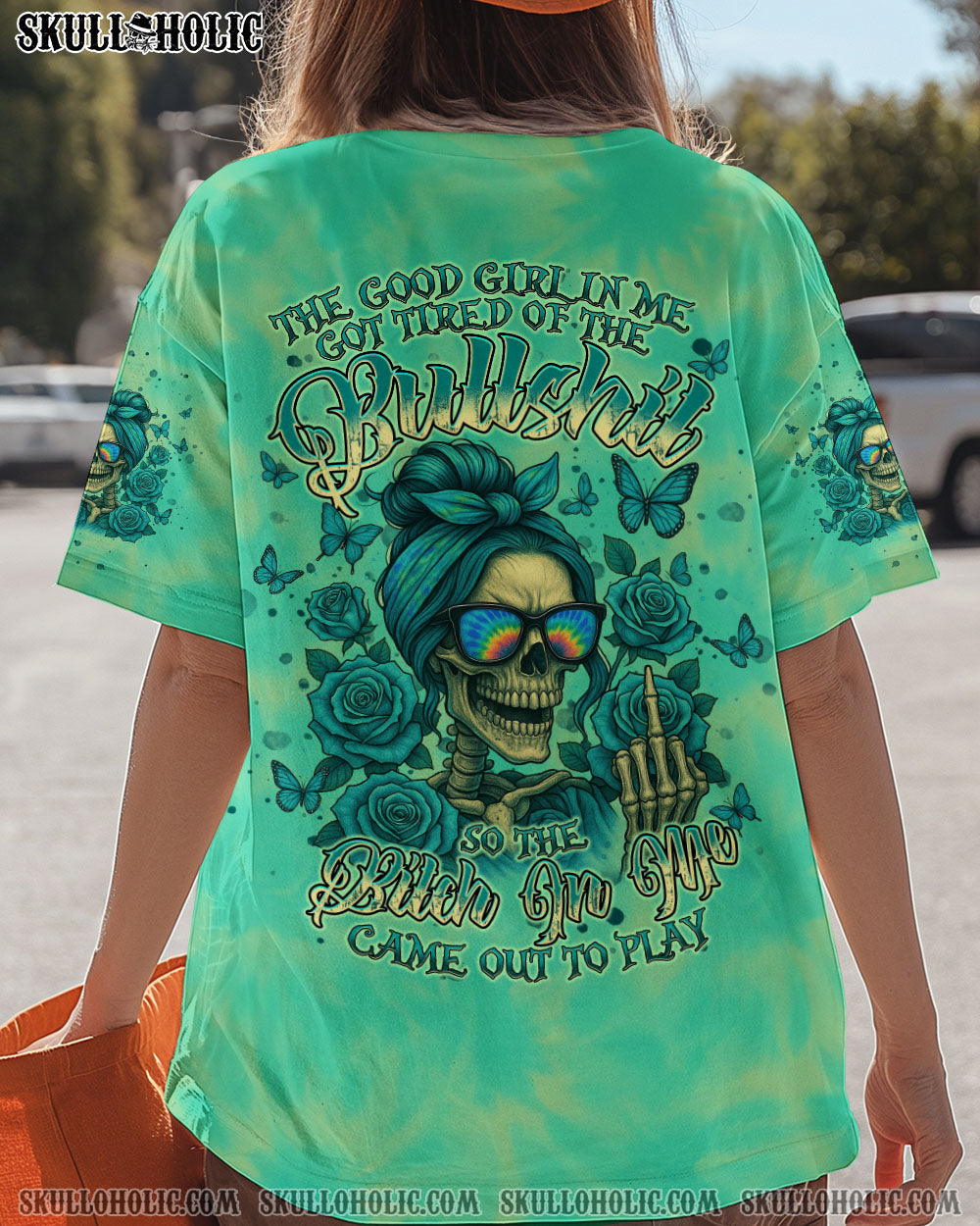 BLISSCORNERS THE GOOD GIRL IN ME MESSY BUN ALL OVER PRINT