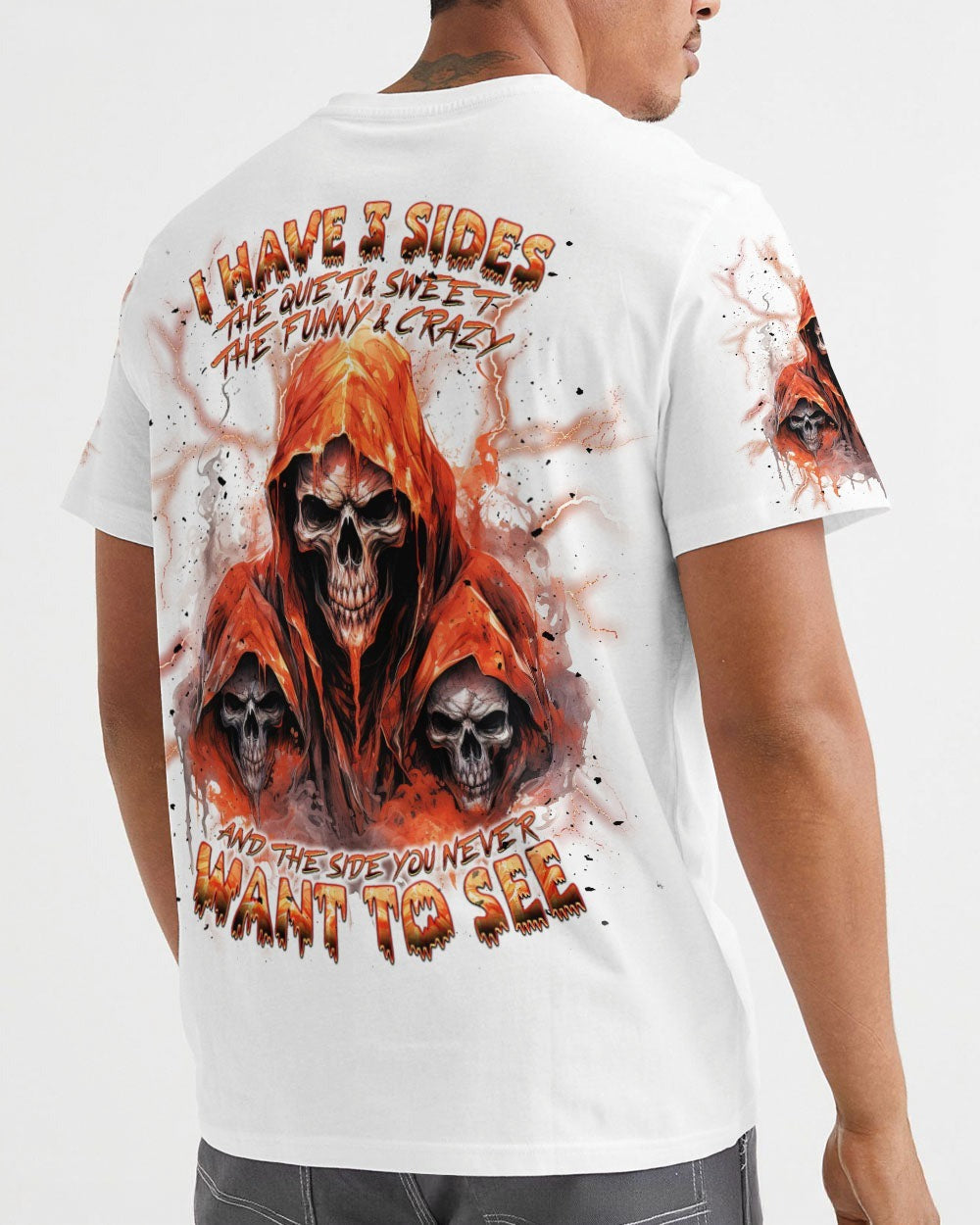BLISSCORNERS I HAVE 3 SIDES 3 SKULLS REAPER ALL OVER PRINT