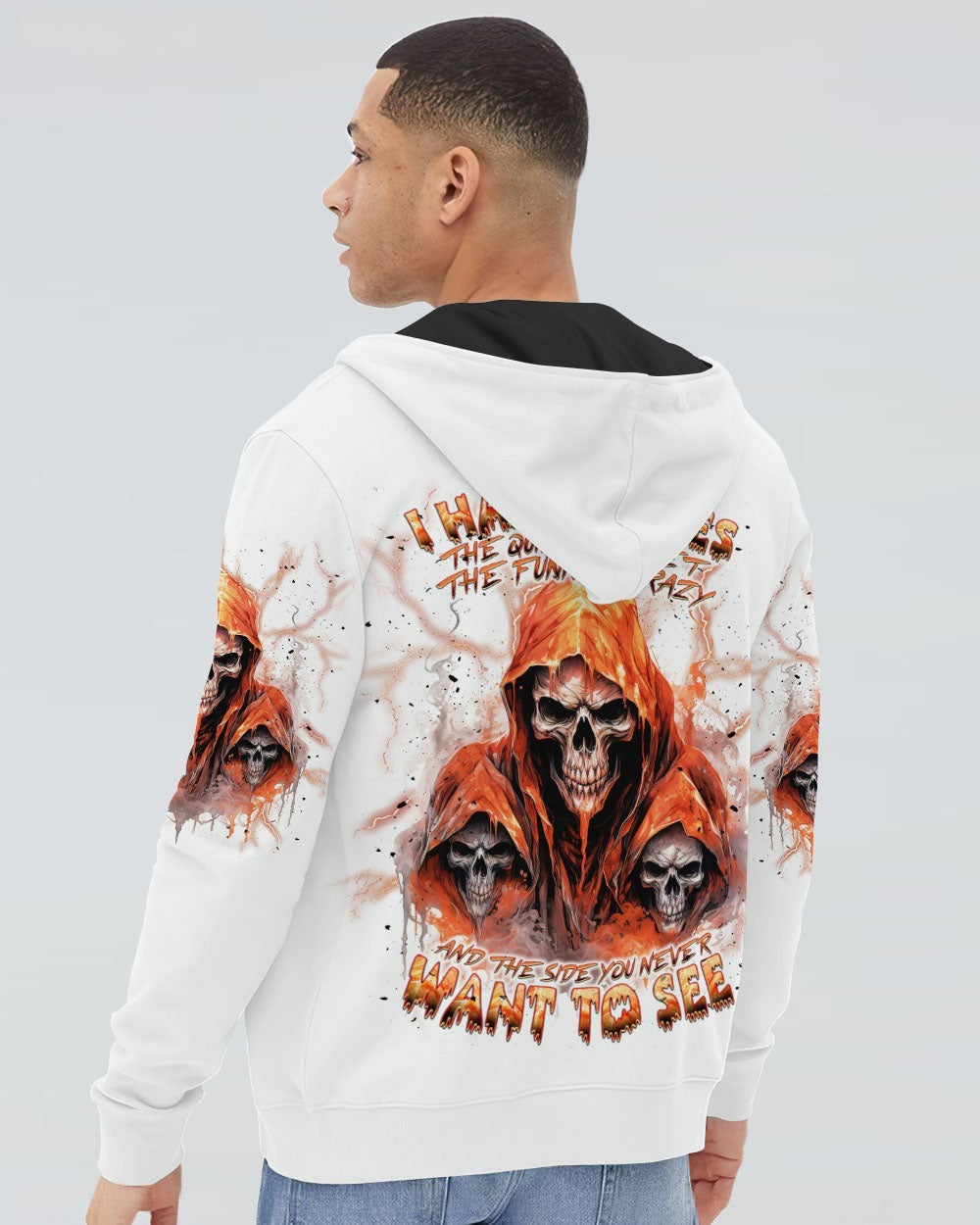 BLISSCORNERS I HAVE 3 SIDES 3 SKULLS REAPER ALL OVER PRINT