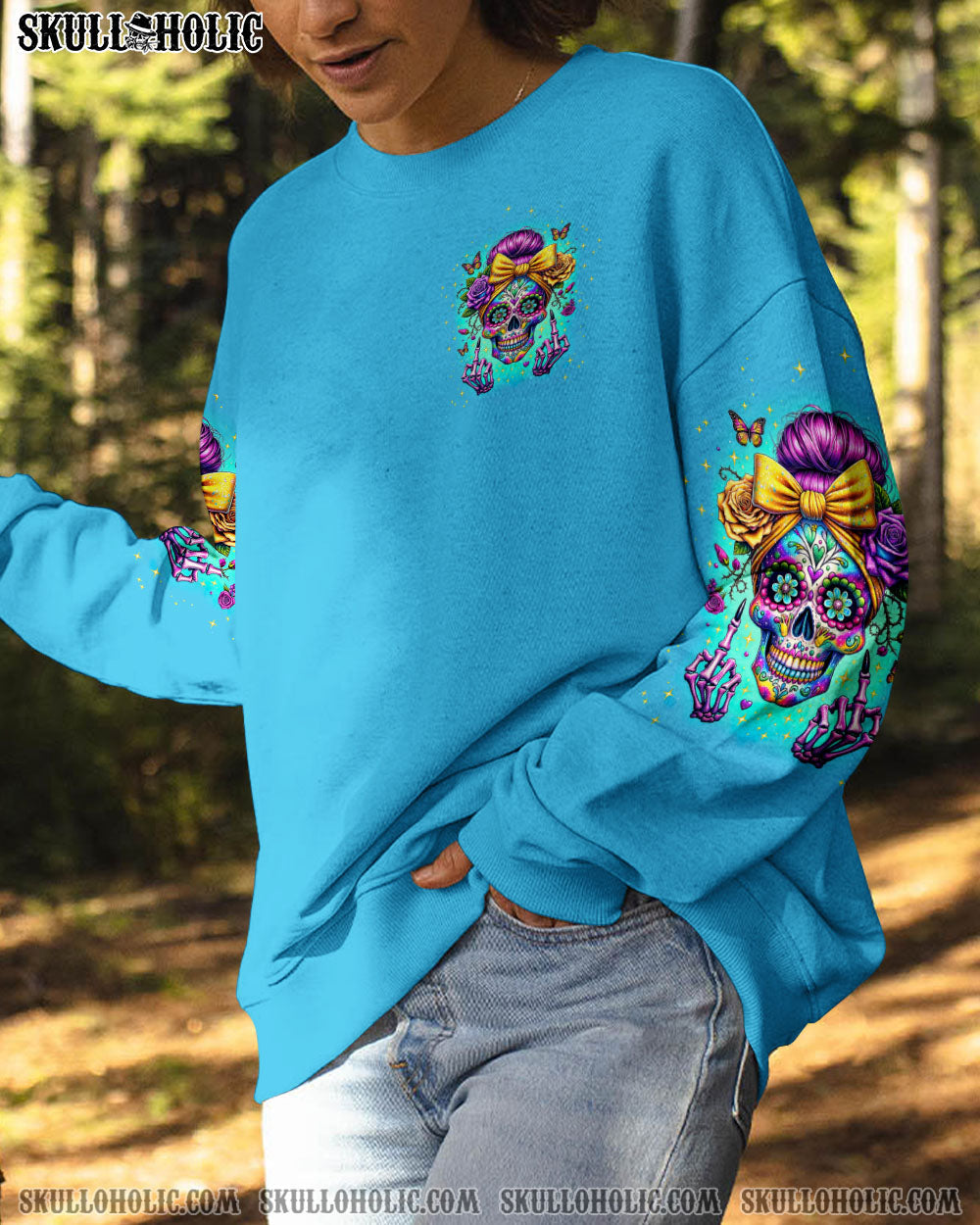 BLISSCORNERS DRINK UP B MESSY BUN SKULL PATRICK'S DAY ALL OVER PRINT