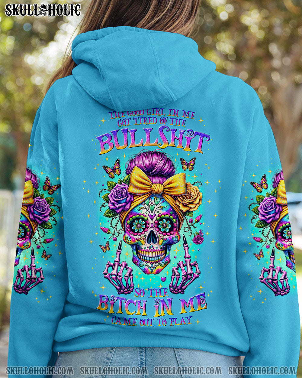 BLISSCORNERS DRINK UP B MESSY BUN SKULL PATRICK'S DAY ALL OVER PRINT