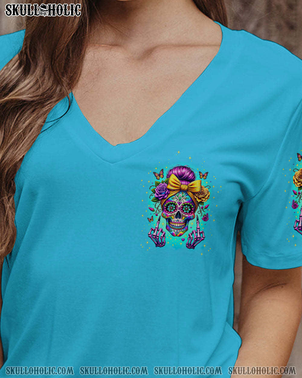 BLISSCORNERS DRINK UP B MESSY BUN SKULL PATRICK'S DAY ALL OVER PRINT
