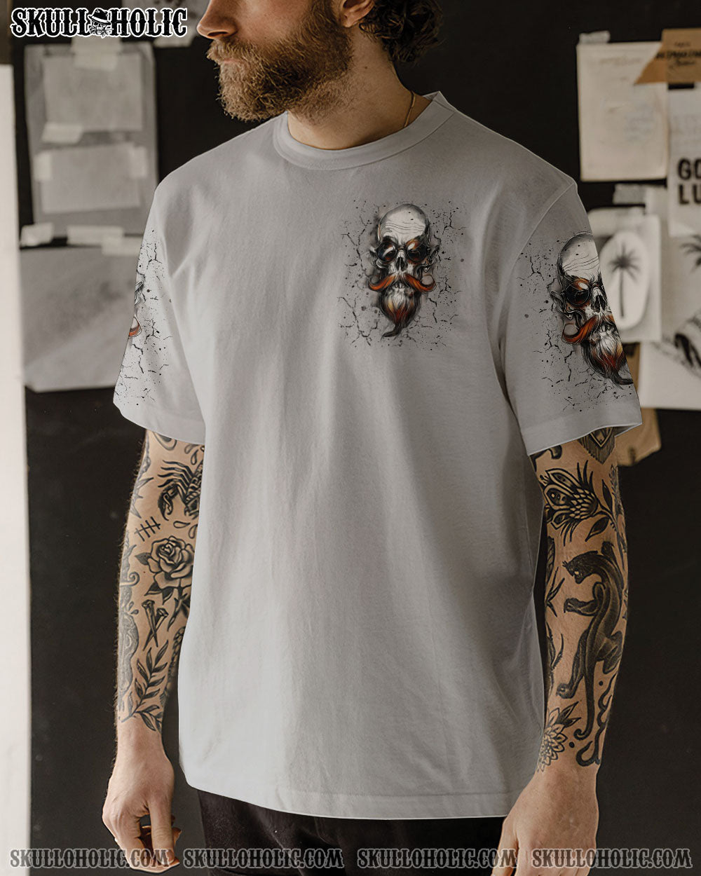 BLISSCORNERS I'M A GRUMPY OLD MAN MY LEVEL OF SARCASM  SKULL ALL OVER PRINT