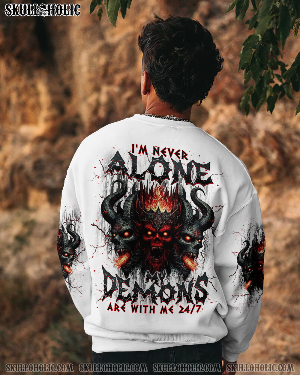 BLISSCORNERS I'M NEVER ALONE MY DEMONS ARE WITH ME 24/7 ALL OVER PRINT