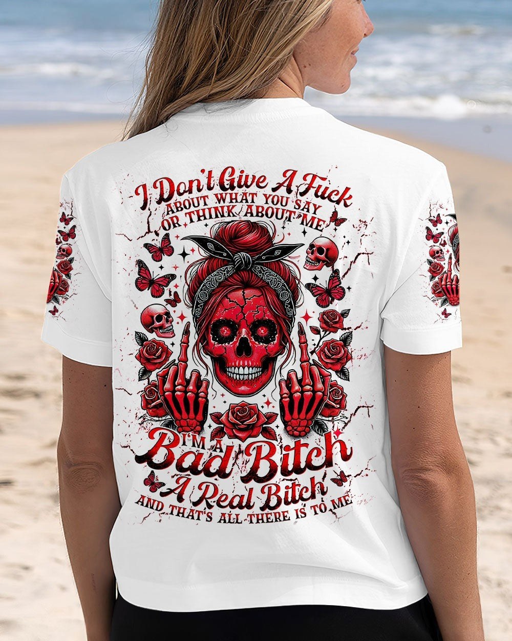 BLISSCORNERS YOU DON'T LIKE ME MESSY BUN SKULL ALL OVER PRINT