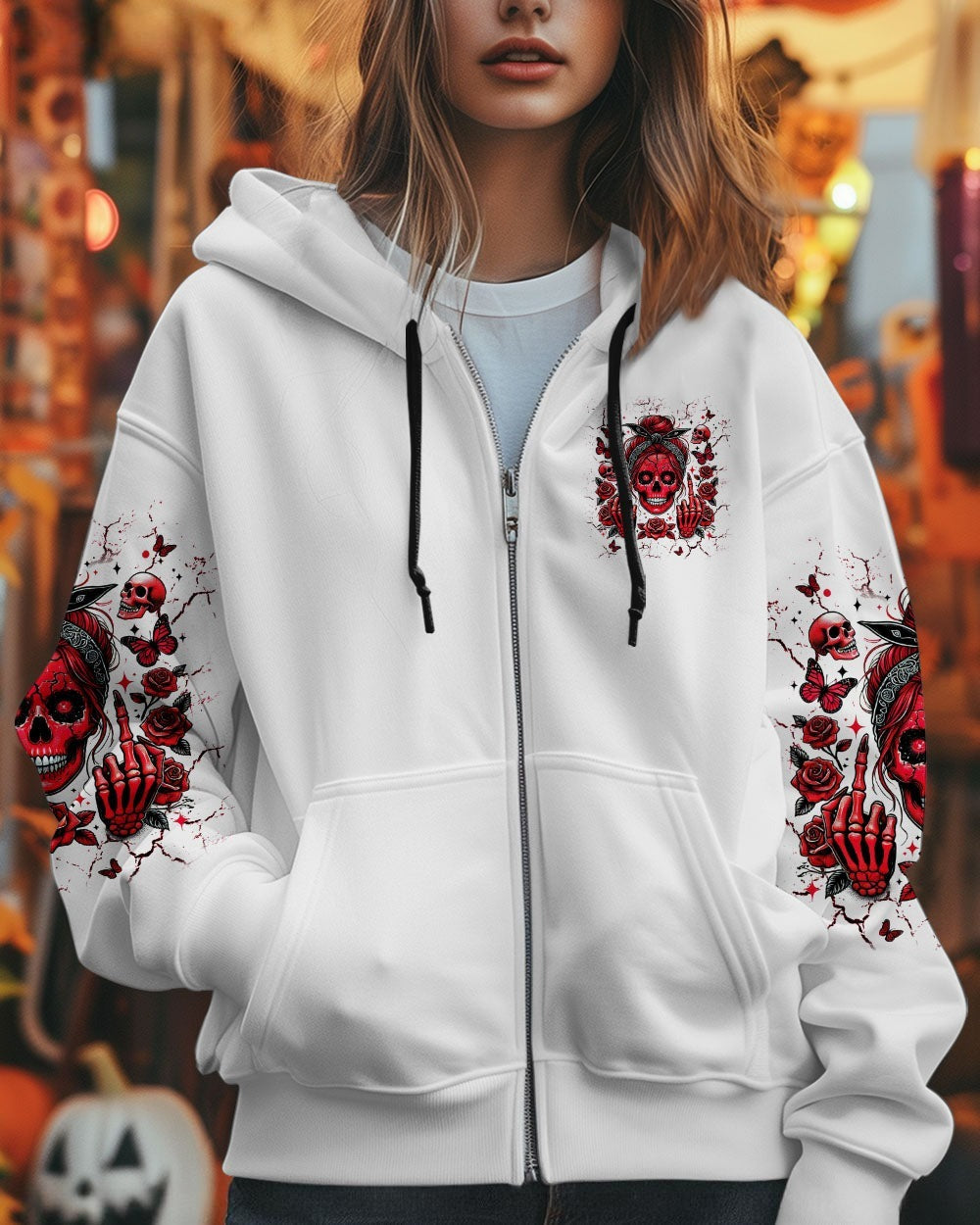 BLISSCORNERS YOU DON'T LIKE ME MESSY BUN SKULL ALL OVER PRINT