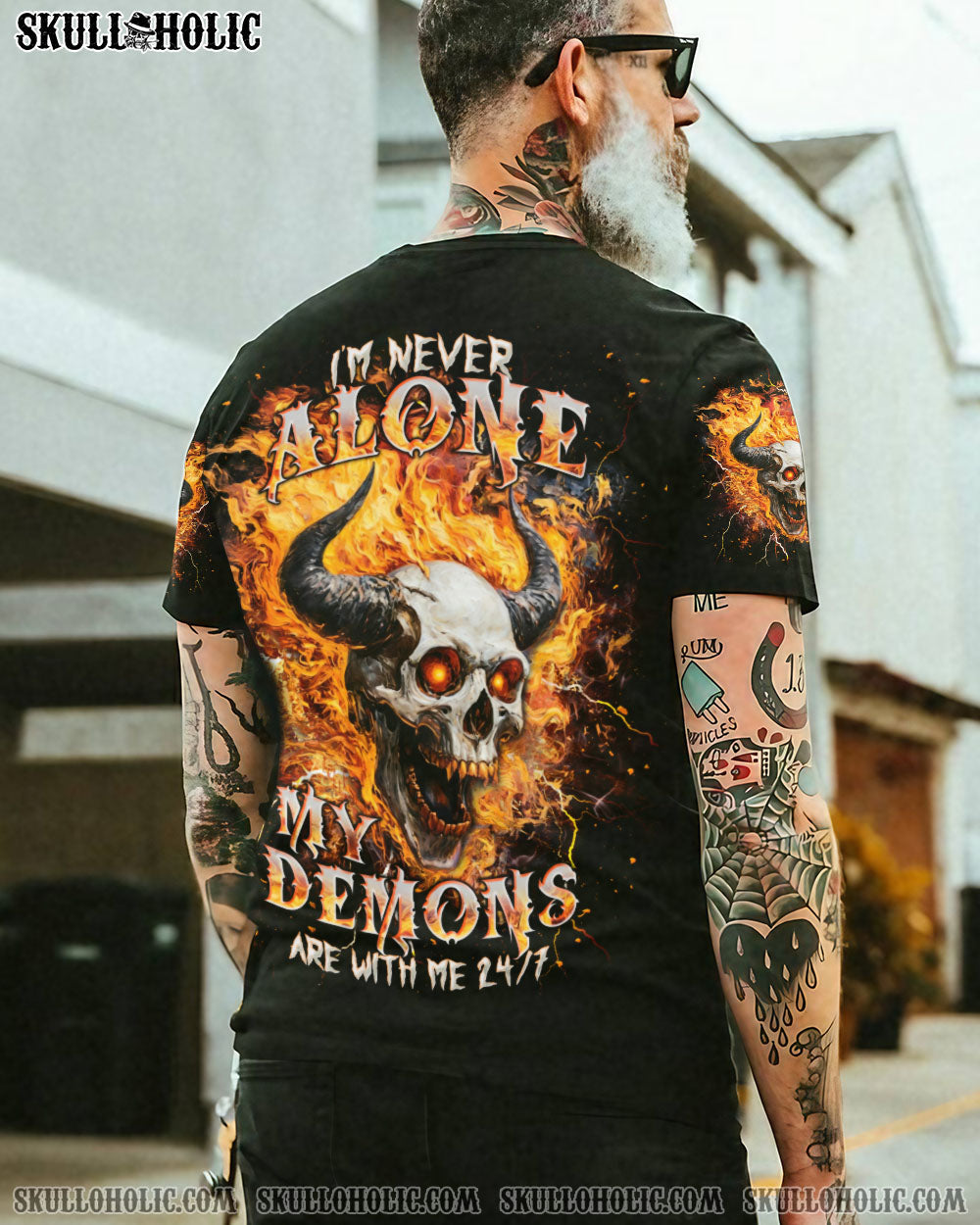 BLISSCORNERS I'M NEVER ALONE MY DEMONS ARE WITH ME 24/7 ALL OVER PRINT