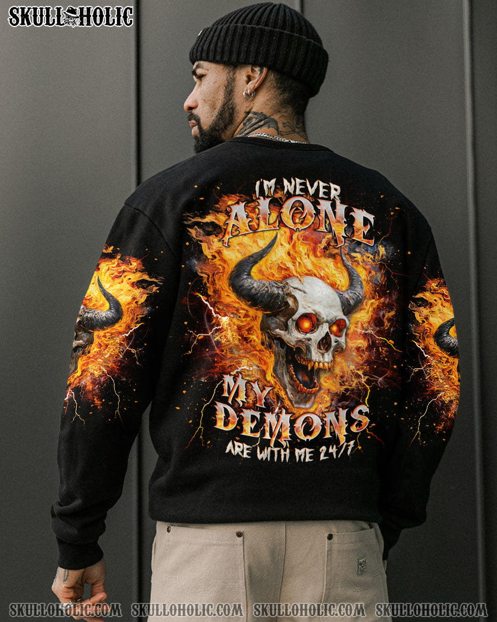 BLISSCORNERS I'M NEVER ALONE MY DEMONS ARE WITH ME 24/7 ALL OVER PRINT