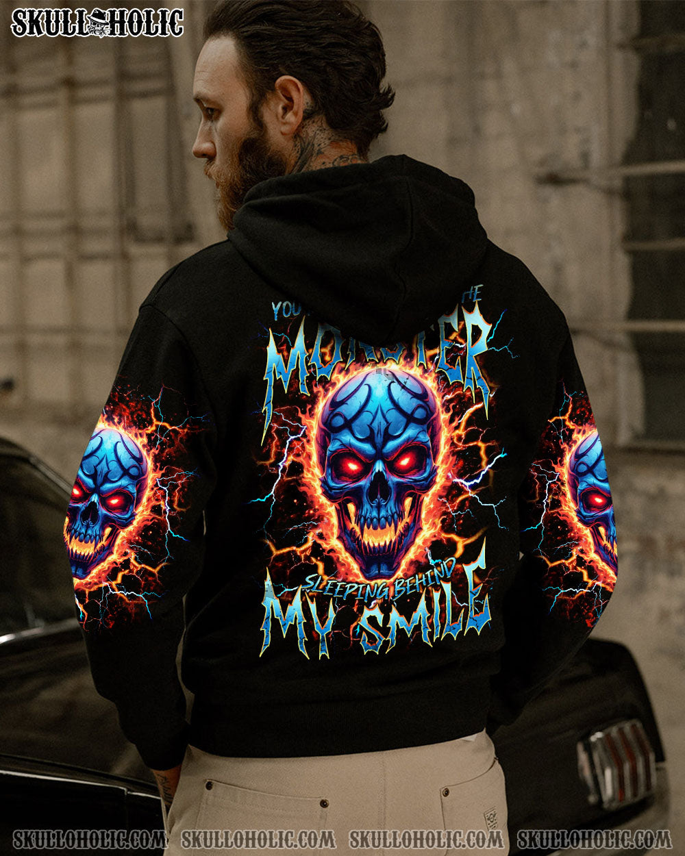BLISSCORNERS THE MONSTERS SLEEPING BEHIND MY SMILE SKULL ALL OVER PRINT