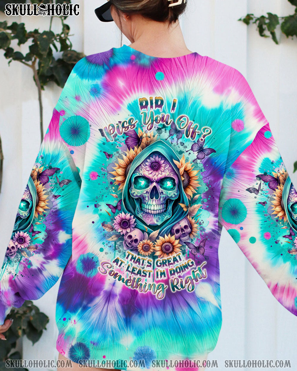 BLISSCORNERS DID I PISS YOU OFF SKULL TIE DYE ALL OVER PRINT